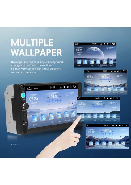 7 Inç Çift Din Arabası Stereo Kablolu Carplay/mirror Link/fm&#39 Yi Araba Ses Alıcısı Mp5 Multimedya Player Kameralı (Yurt Dışından)