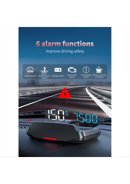 C7B Araba Obd Hud Kafa Voltmetre Pusula Su Temp Projektör Navigasyon Akıllı Telefon Tutucu (Yurt Dışından) fiyatları