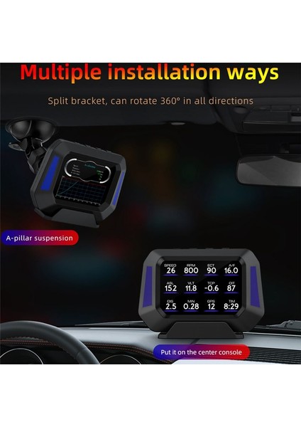 P21 Hud Araba Test Cihazı Gps Teşhis Aracı Gösterge Tablosu Araç Obd Monitör Araba LCD Monitör (Yurt Dışından) fiyatları