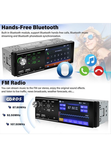 Araba Radyosu Tek Din Araba Stereo Alıcı 4 1 Inç Dokunmatik Ekran Bluetooth Mp5 Oynatıcı Ayna Bağlantı+Yedek Kamera Swc (Yurt Dışından) indirimleri