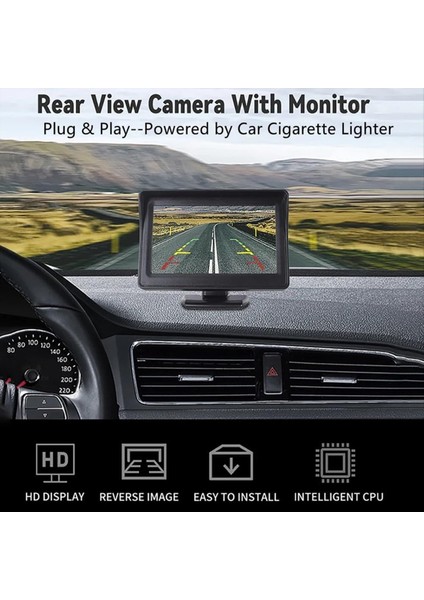 4 3 Inçlik Monitörle Yedek Kamera Gece Görüşü Su Geçirmez Fiş ve Araba Kamyonu Için Ters Arka Görünüm Kamera Sistemi Oynayın (Yurt Dışından) modelleri