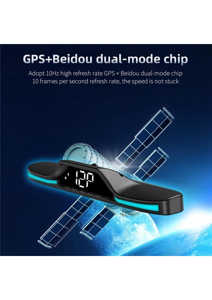 G15 Hud Başlık Ekranı Gps Hızlı Alarm Sürüş Hızlı Araba Ekranı Evrensel (Yurt Dışından)