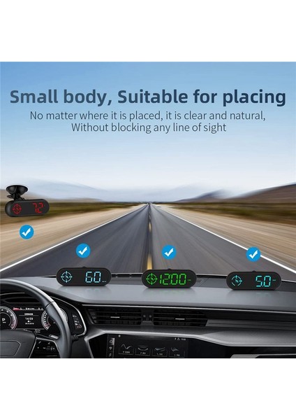 Dijital Araba Gps Hızölçer Araba Hud Head Up Section Mph Pusula Sürüş Yönü Yorgunluk Sürüş Hatırlatma (Yurt Dışından) indirimleri