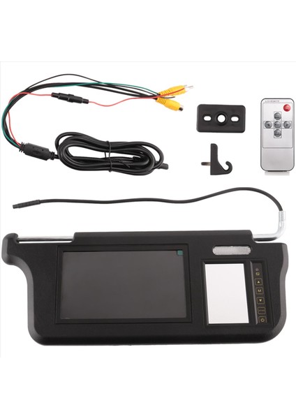 7inch Siyah Araba Sağ Güneş Vizörü Arka Görünüm Ayna Ekranı LCD Monitör 2 Kanal Video (Yurt Dışından) fırsatları