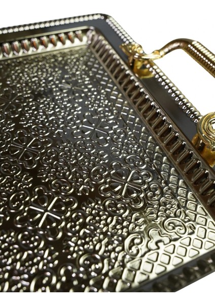 2'li Dikdörtgen Model Lüx Paslanmaz Çelik Sunum Tepsisi modelleri