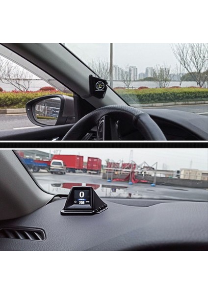 Araba Kafa Yukarı Ekranı A-Pillar Hud Obdıı &amp Gps Ikili Sistem Hız Rpm Aşırı Hız Uyarısı Çok Fonksiyonlu Hud Gadget (Yurt Dışından) modelleri