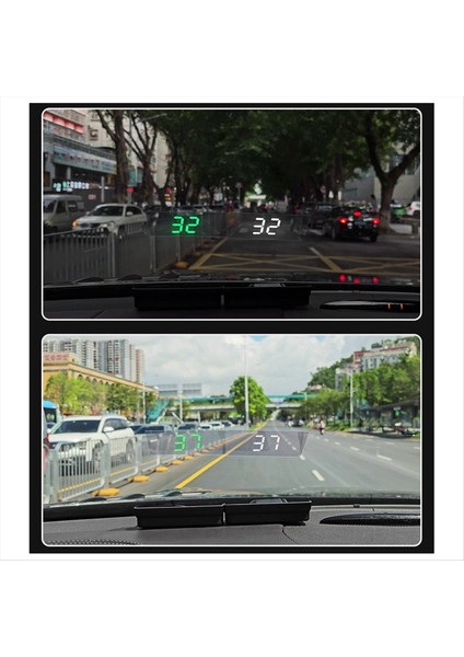 V9 Araba Baş Up Display Hud Speedometre Ekran Ön Cam Projector Kmh/mph Otomotiv Genel Aksesuarlar A (Yurt Dışından)