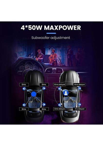 4X50W Araba Dsp Amplifikatör Işlemci Desteği 10 Eq Ses Etkileri Dijital Ses Işlemcileri Ses Güç Amp&#39 Si Takın ve Oynatın (Yurt Dışından) modelleri