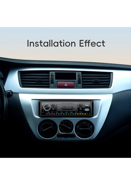 Tek Din Araba Stereo Bluetooth Audio Fm Alıcı Müzik Radyo Mp3 Çalar Destek Aux USB Şarj Renkli Işık (Yurt Dışından) modelleri