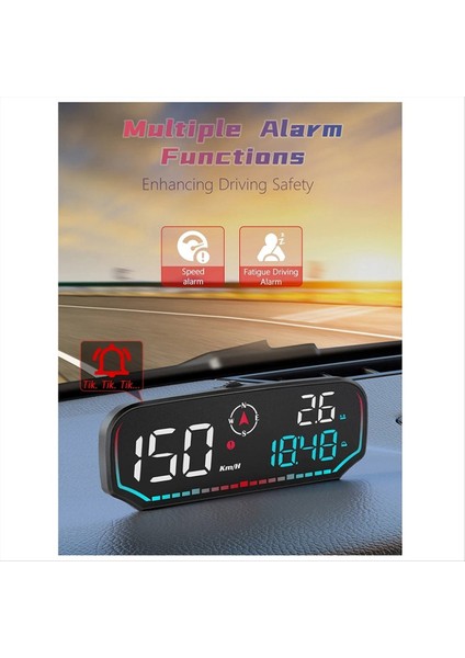 G14 Araba Kafası Ekran Araba Hud Hız Tezgahı Aşırı Hızlı Uyarı Araba Kafası Yukarı Ekran Yorgunluk Sürüş Alarmı (Yurt Dışından) fırsatları