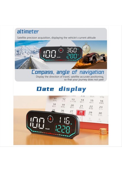 G14 Araba Kafası Ekran Araba Hud Hız Tezgahı Aşırı Hızlı Uyarı Araba Kafası Yukarı Ekran Yorgunluk Sürüş Alarmı (Yurt Dışından) indirimleri