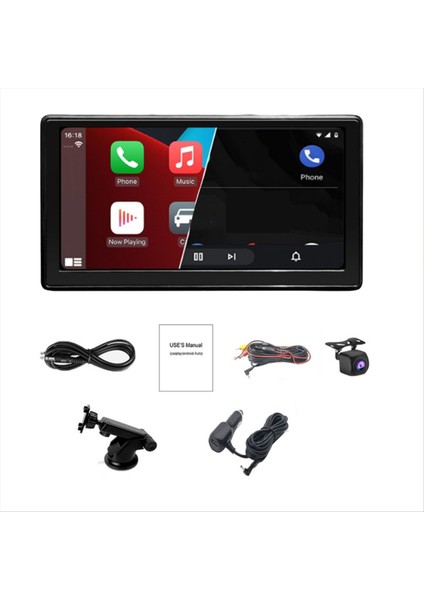 7 Inç Portatif Kablosuz Carplay Android Otomatik Otomobil Radyo Mp5 Video Oyuncu Araç Stereo Fm Araç Ters Görüntü (Yurt Dışından)