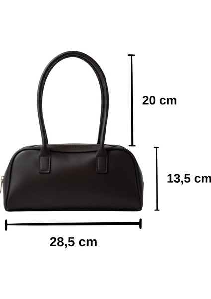 Yatay Formlu Çift Saplı Omuz Çantası - Acı Kahve indirimleri