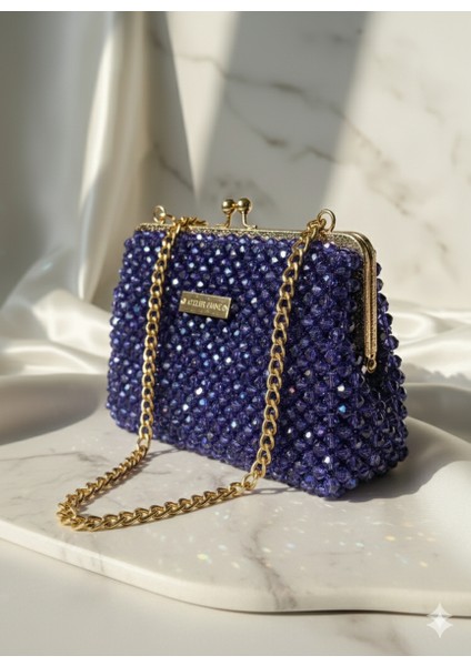 Midnight Sapphire Creme – Özel Üretim Kristal Çanta