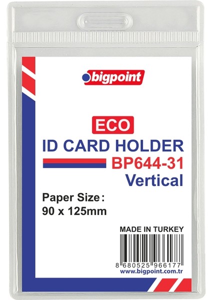 Eco Kart Poşeti Dikey 90X125MM 100'LÜ Poşet