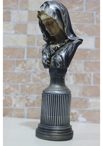 Eskitme Siyah Meryem Ana Büst Heykel Obje 43CM ART0020 modelleri