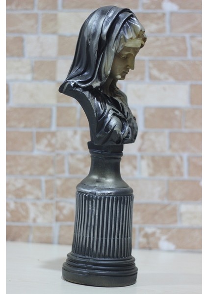 Eskitme Siyah Meryem Ana Büst Heykel Obje 43CM ART0020 fırsatları