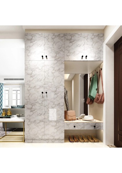 Mermer Desenli Yapışkanlı Folyo Sticker Masa Tezgah Duvar Kağıdı Su Geçirmez Folyo indirimleri