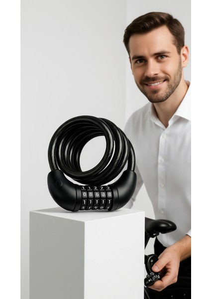 Şifreli Bisiklet Kilidi 16 mm Kalınlık 160 cm Scooter Motosiklet Kilidi - Çelik Kablo 722480 indirimleri