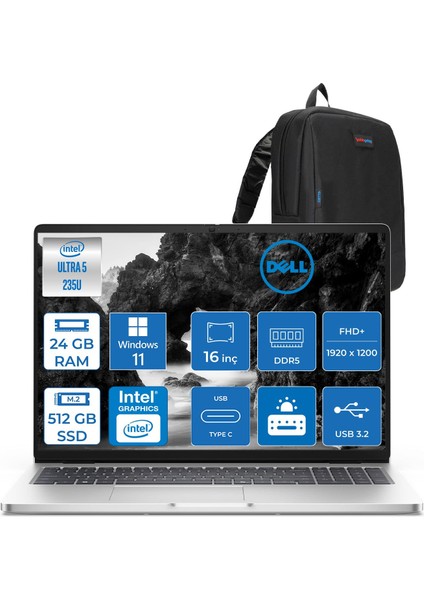 Pro 16 Intel Core Ultra 5 235U 4.9ghz 24GB Ddr5 512GB SSD Windows 11 Home Intel® Aı Boost 16 Inç IPS Fullhd+ (1920X1200) Taşınabilir Bilgisayar PC16250BTO105H07 + Zetta Çanta