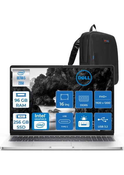 Pro 16 Intel Core Ultra 5 235U 4.9ghz 96GB Ddr5 256GB SSD Freedos Intel® Aı Boost 16 Inç IPS Fullhd+ (1920X1200) Taşınabilir Bilgisayar PC16250BTO105F36 + Zetta Çanta