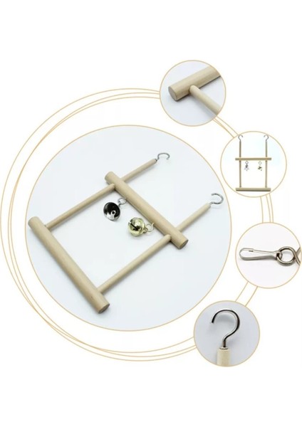 Uniq Bird Toys Ahşap Katlı Kuş Salıncağı