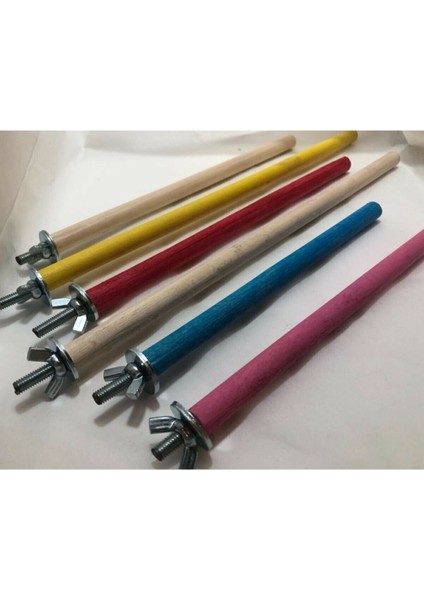 Uniq Bird Toys Trendme 2 Adet Ahşap Boyalı Kuş Tüneği 20 cm