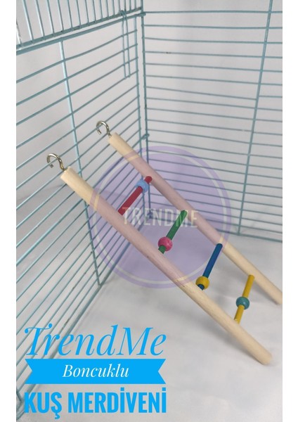 Trendme Ahşap Boncuklu Kuş Merdiveni