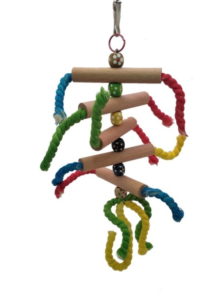 Trendme Doğal Ahşap Ipli Kuş Oyuncağı