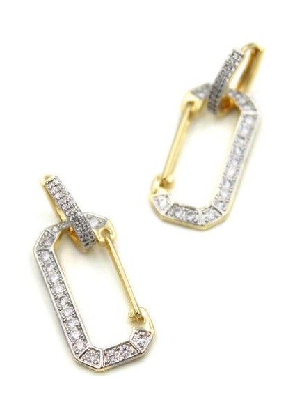 Taşlı Vip Küpe - Altın