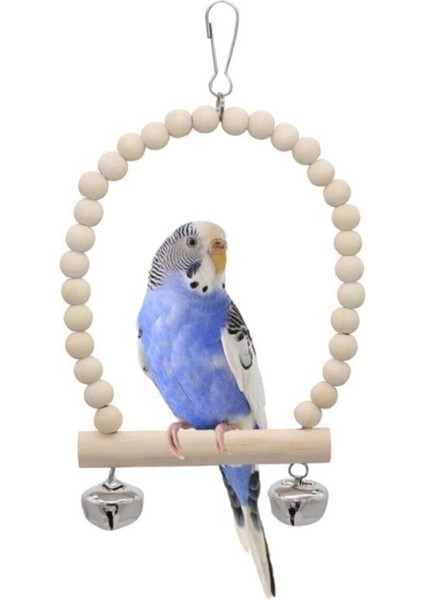 Trendme Uniq Bird Toys Ahşap Zilli Kuş Salıncağı