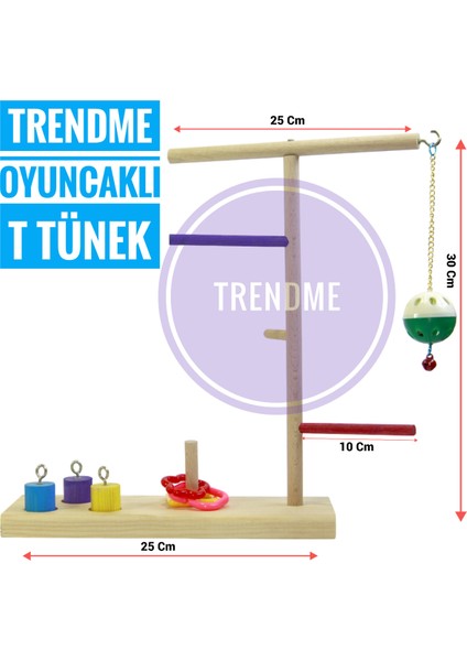Trendme Ahşap Kuş Zeka Halkalı T Tünek ( Sultan,cennet,muhabbet Vb.) modelleri