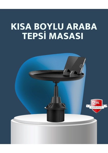 Araç Içi 360° Ayarlanabilir Bardaklık Tepsisi Geniş Yüzeyli ve Telefon Standlı