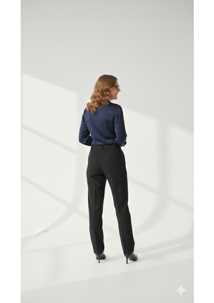 Saten Kruvaze Yaka Yandan Bağlamalı Gömlek Bluz