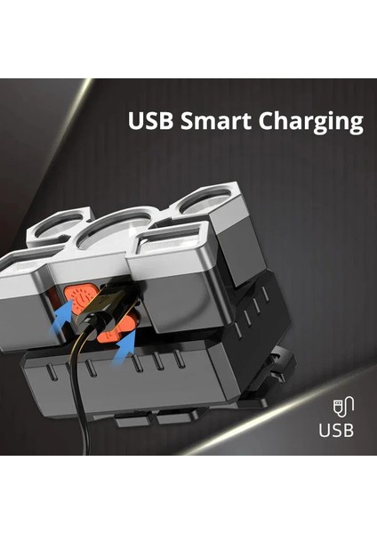 212 Model Şarjlı 5 LED 4 Modlu Cob LED Avcı Balıkçı Kamp Süper Kafa Lambası fiyatları