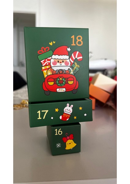 🎄 24 Bölmeli Boş Advent Calendar Kutusu – Yeni Yıl & Noel Hediye Kutusu 🎁 | Sürpriz Kutusu | Şık ve Dayanıklı Tasarım