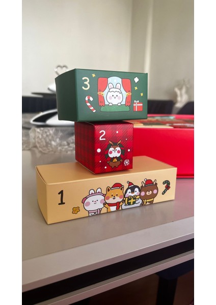 🎄 24 Bölmeli Boş Advent Calendar Kutusu – Yeni Yıl & Noel Hediye Kutusu 🎁 | Sürpriz Kutusu | Şık ve Dayanıklı Tasarım