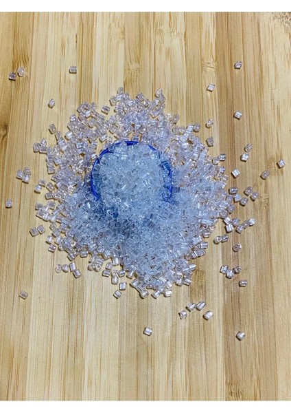 Üçgen Kristal Boncuk. Yazma ve Şal Oyalama, Havlu, Abiye ve Gelinlik El Işleme 2,2mm. 40GRAM. Gümüş.