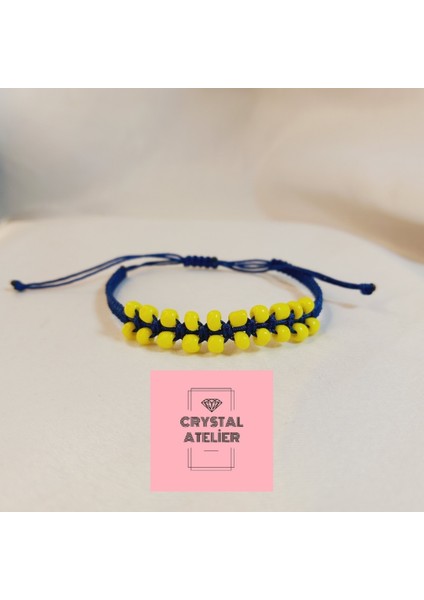 Fenerbahçe Sarı Lacivert Boncuklu Taraftar Makrome Bileklik – El Yapımı Ayarlanabilir Unisex - Fenerbahçe Bileklik - Taraftar Bileklik - 1907 Fener Fb Kanarya Sarı Lacivert Bileklik modelleri