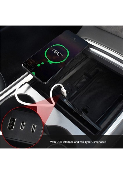 Tesla Model 3 Için Model Y 2021 2022 USB Tip C Tip Tasarım Kolçak Merkezi Konsol Kutusu (Yurt Dışından) fırsatları