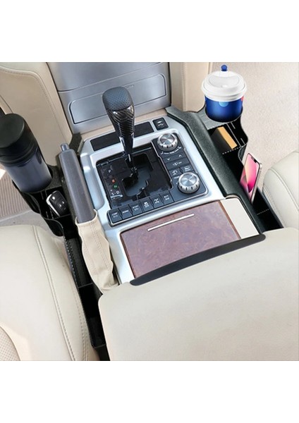 Toyota Land Cruiser LC200 2016-2020 Siyah Için Iç Otomobil Koltuğu Crevice Saklama Kutusu Kupası Tutucu (Yurt Dışından) modelleri