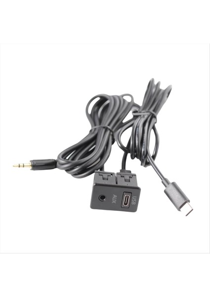 Araba Android Navigasyon Makinesi Aux Panel Tip-C+Aux Giriş Usb-C+Aux Arayüz Paneli Uzatma Kablosu Adaptör Paneli (Yurt Dışından)
