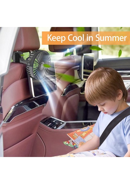 2x Araba Soğutma Fanı USB Arka Arka Koltuk Fanı 3 Hızlı Araç Klip Fanı Araba Araç Kamyonu Van Suv Rv Tekne Otobüs (Yurt Dışından) modelleri