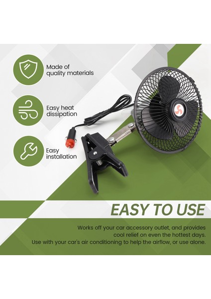 12V Taşınabilir Araç Otomatik Elektrikli Araba Fan Salınan Araba Soğutma Fanı Çakma ile Düşük Gürültü 6 Inç (Yurt Dışından) fırsatları