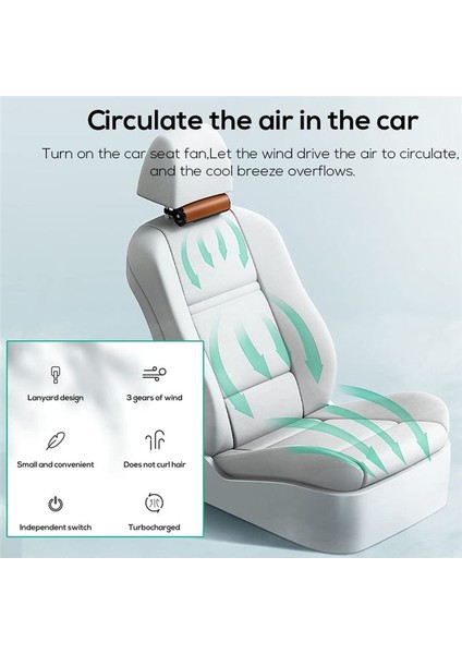 Araba Fanı - Ön Arka Yolcu USB Powered ve 3 Hızlı Güçlü Soğutma Hava Fanı Için Taşınabilir Araba Başlık Fan - Siyah (Yurt Dışından) modelleri