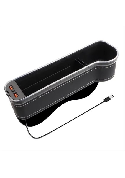 Araba Koltuğu Dolgu Bardağı Tutucu 7 Renk Değiştirme LED Otomatik Çatlak Depolama Organizatör Kutusu 2usb Şarj Cihazı Sağ (Yurt Dışından)