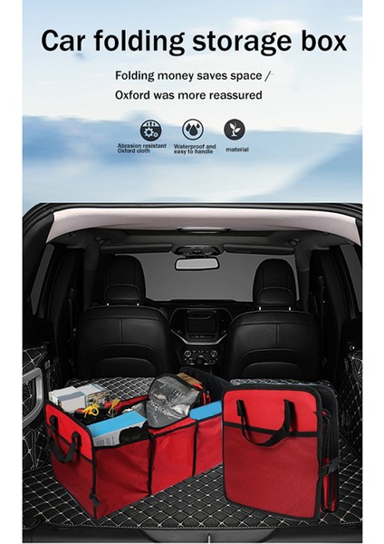 Araba Bagaj Depolama Çok Fonksiyonlu Çıkarılabilir Katlanır Mesel Yalıtım Depolama Kutusu Depolama Depolama Kutusu Kırmızı (Yurt Dışından)