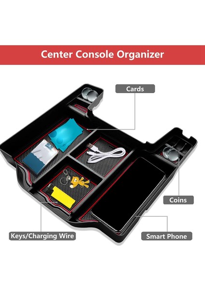 2021 2020 2019 Için Merkez Konsol Organizatörü Dodge Ram 1500 2500 3500 Kol Dayama Depolama Kutusu Tepsi Aksesuarları Ekleme Kırmızı (Yurt Dışından) modelleri