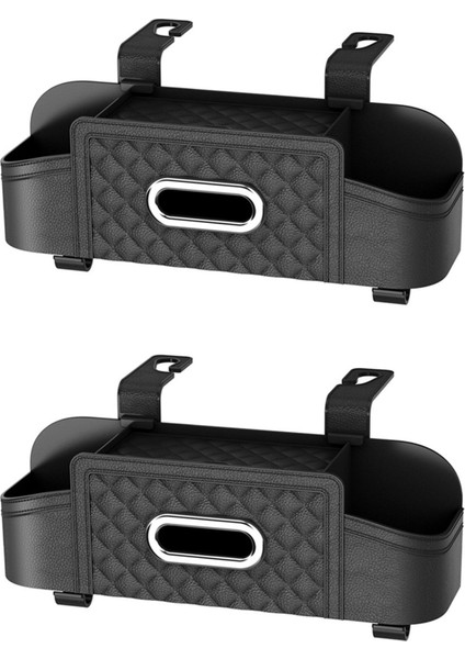 2x Araba Koltuğu Geri Depolama Kutusu Çok Fonksiyonlu Otomatik Doku Evrensel Arka Seter Su Kupası Tutucu Asma Organizatör Siyah (Yurt Dışından)