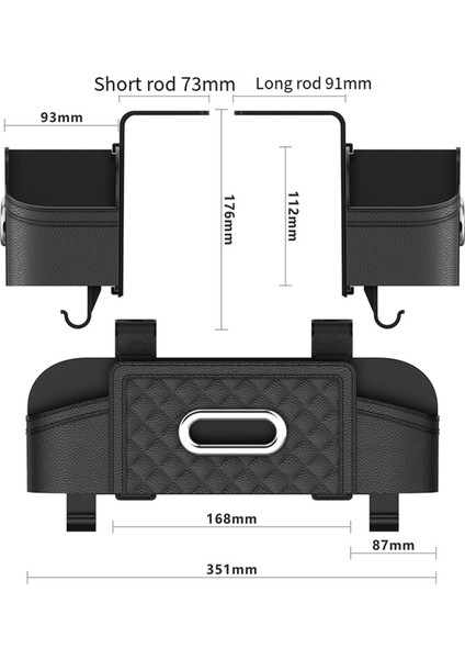 2x Araba Koltuğu Geri Depolama Kutusu Çok Fonksiyonlu Otomatik Doku Evrensel Arka Seter Su Kupası Tutucu Asma Organizatör Siyah (Yurt Dışından) fırsatları
